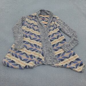 Natural Reflections Cardigan Sweater Womens Large Open Wrap Aztec Knit
